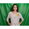 Pull Blanc à Motif